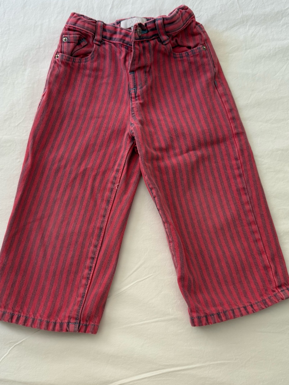 Zara Kids Striped Jeans — pink & Blue
